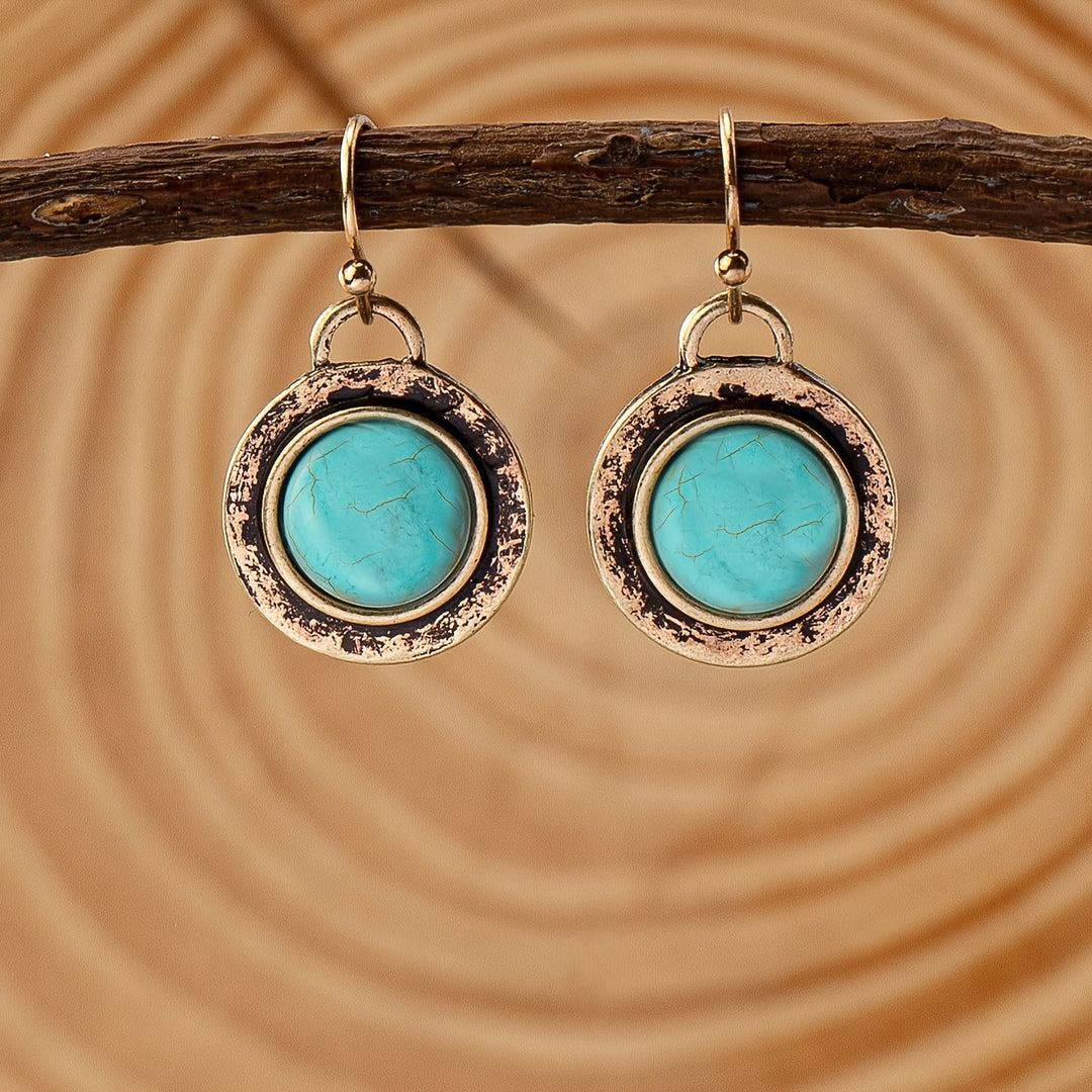 Pendientes Redondos Turquesa Minimalistas