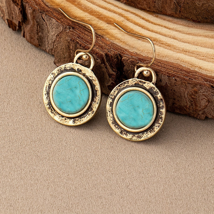 Pendientes Redondos Turquesa Minimalistas