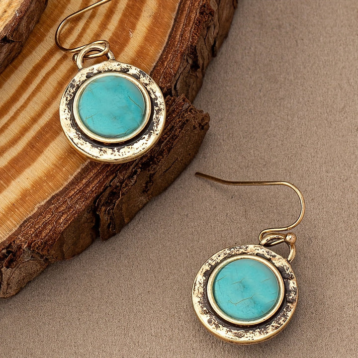 Pendientes Redondos Turquesa Minimalistas