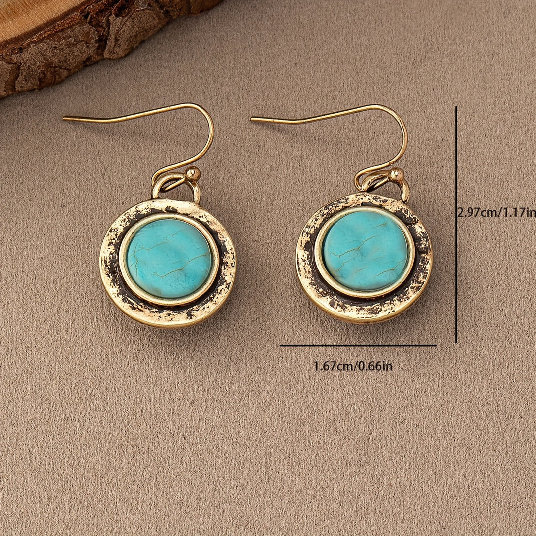 Pendientes Redondos Turquesa Minimalistas