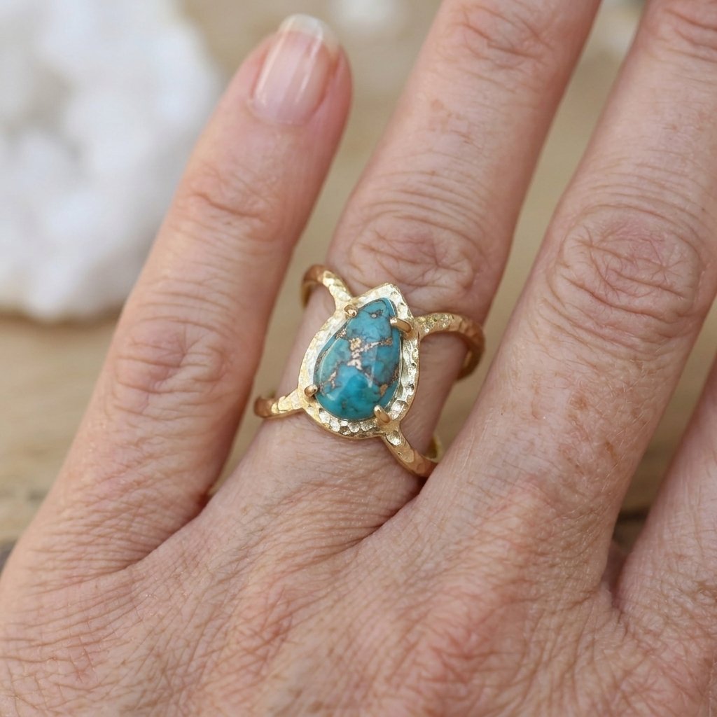 Anillo Gota Turquesa Boho