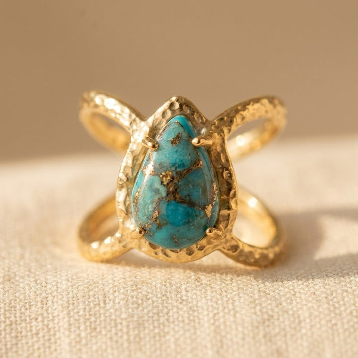 Anillo Gota Turquesa Boho