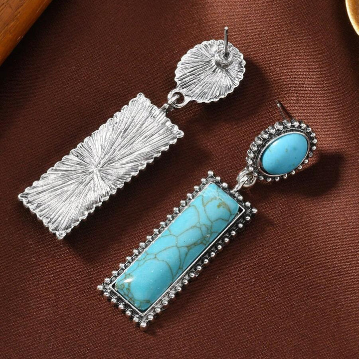 Pendientes Rectangulares Turquesa Colgantes