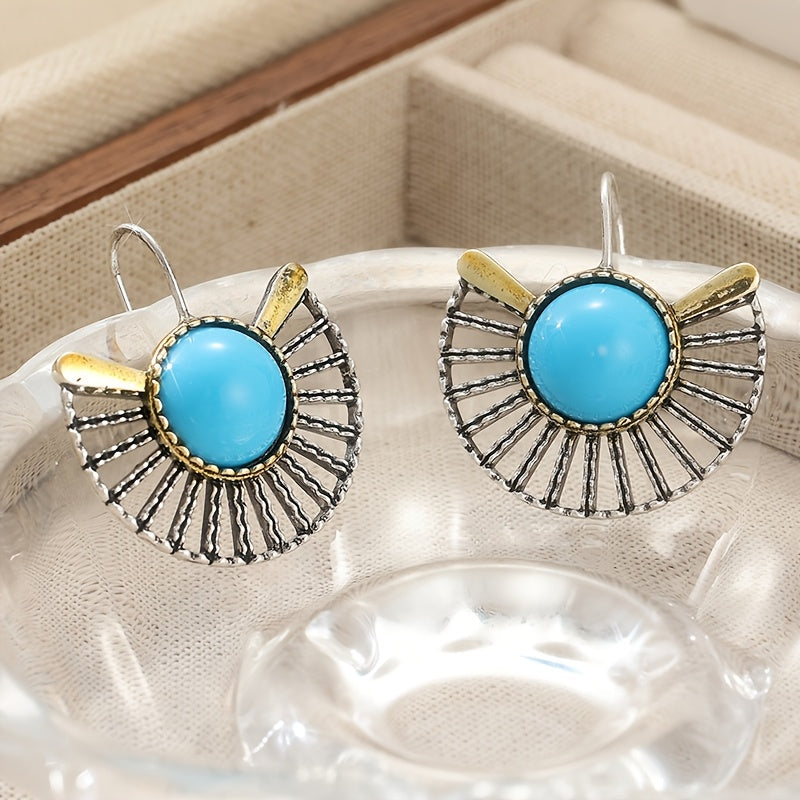Pendientes Abanico Turquesa de Oro