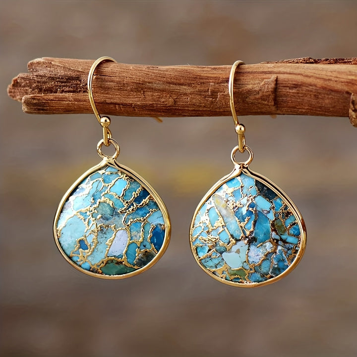 Pendientes Gota Turquesa Mosaico