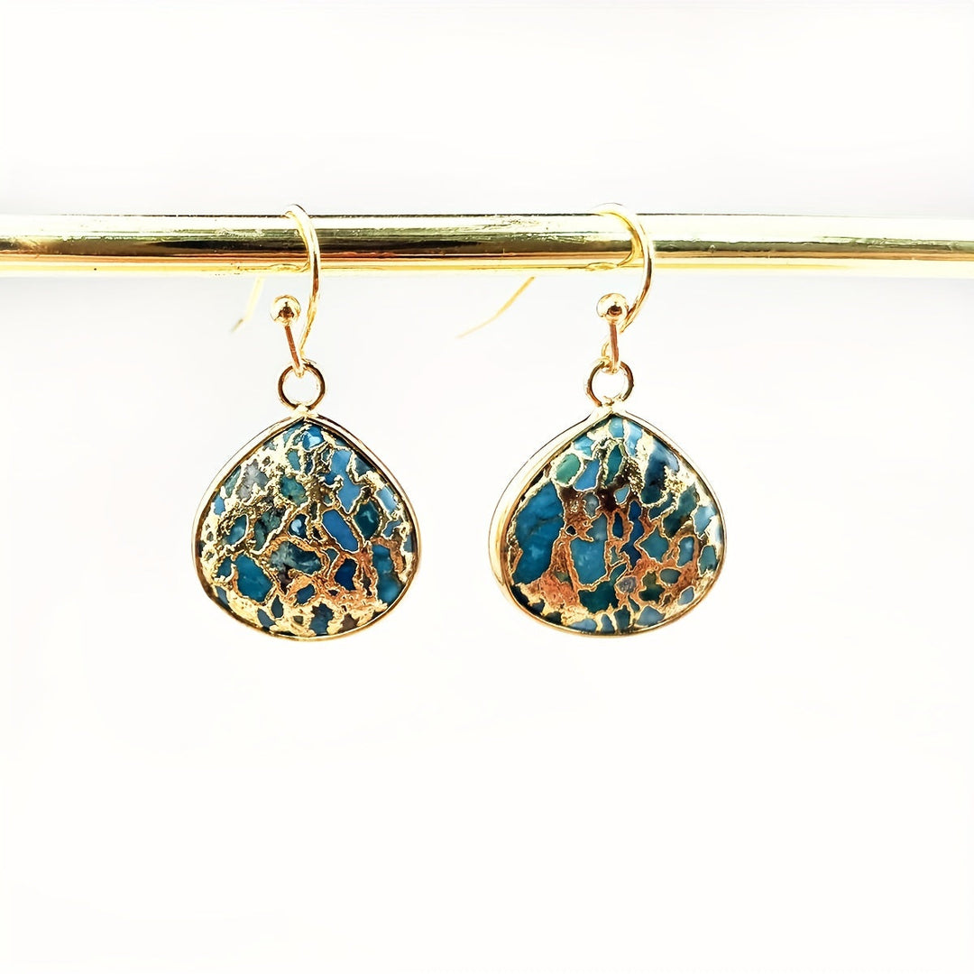 Pendientes Gota Turquesa Mosaico