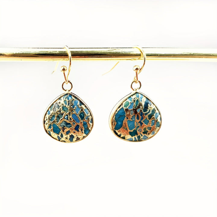 Pendientes Gota Turquesa Mosaico