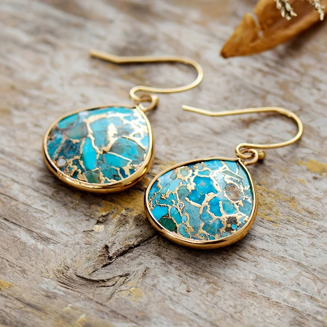 Pendientes Gota Turquesa Mosaico