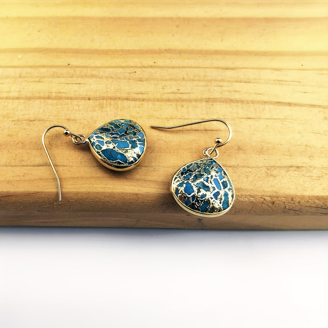 Pendientes Gota Turquesa Mosaico