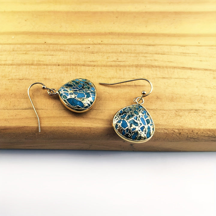 Pendientes Gota Turquesa Mosaico