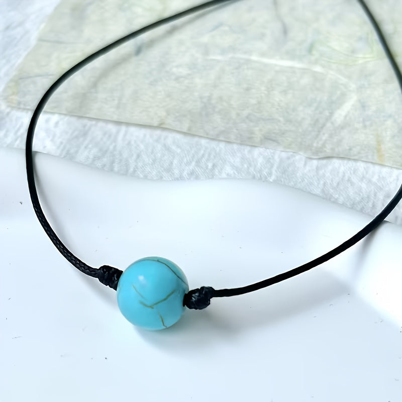 Collar Cuenta Turquesa Ajustable