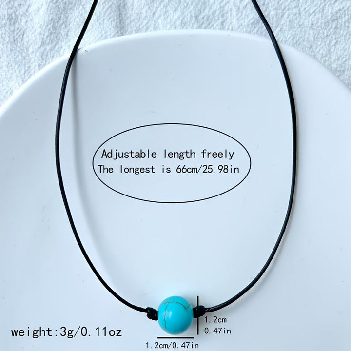 Collar Cuenta Turquesa Ajustable