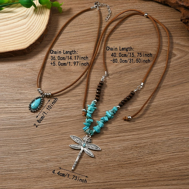 Collar Libélula Turquesa en Capas