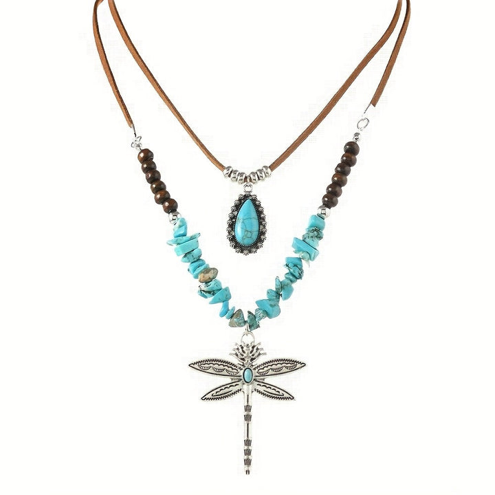 Collar Libélula Turquesa en Capas