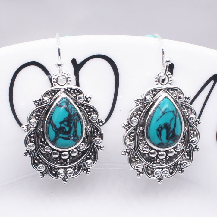 Pendientes Filigrana Turquesa Vintage Negros