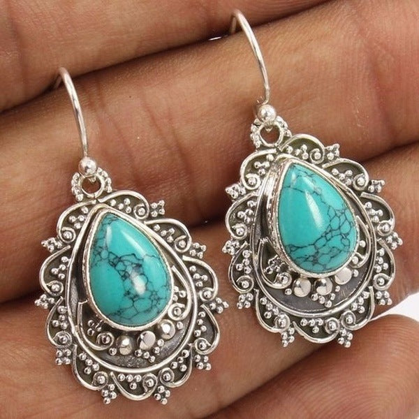 Pendientes Filigrana Turquesa Vintage Negros