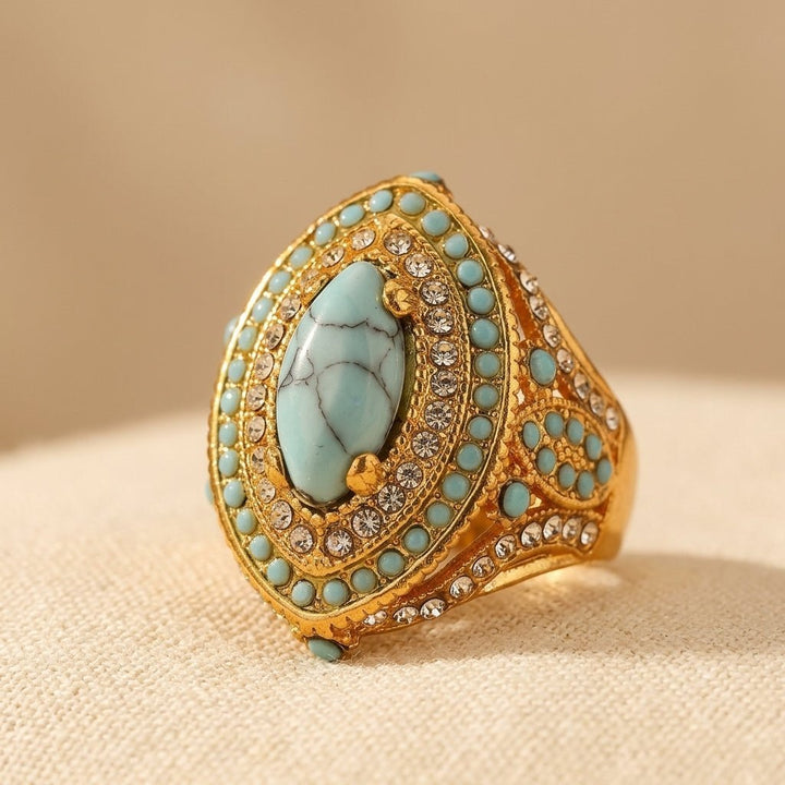 Anillo Turquesa Boho con Piedras