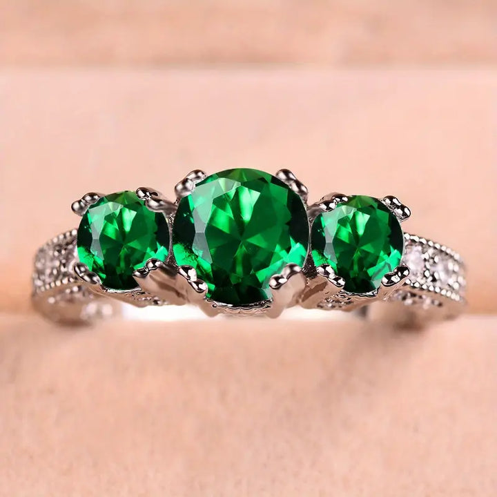 Anillo Verde Esmeralda