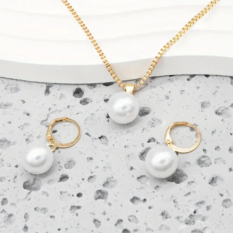 Conjunto de Collar Elegante y Delicado con Perlas