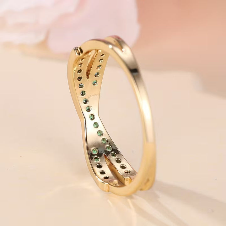 Anillo Emerald Flow Oro