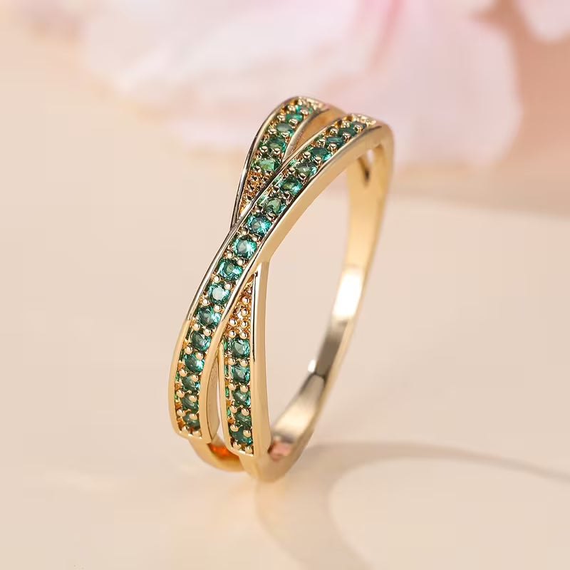 Anillo Emerald Flow Oro
