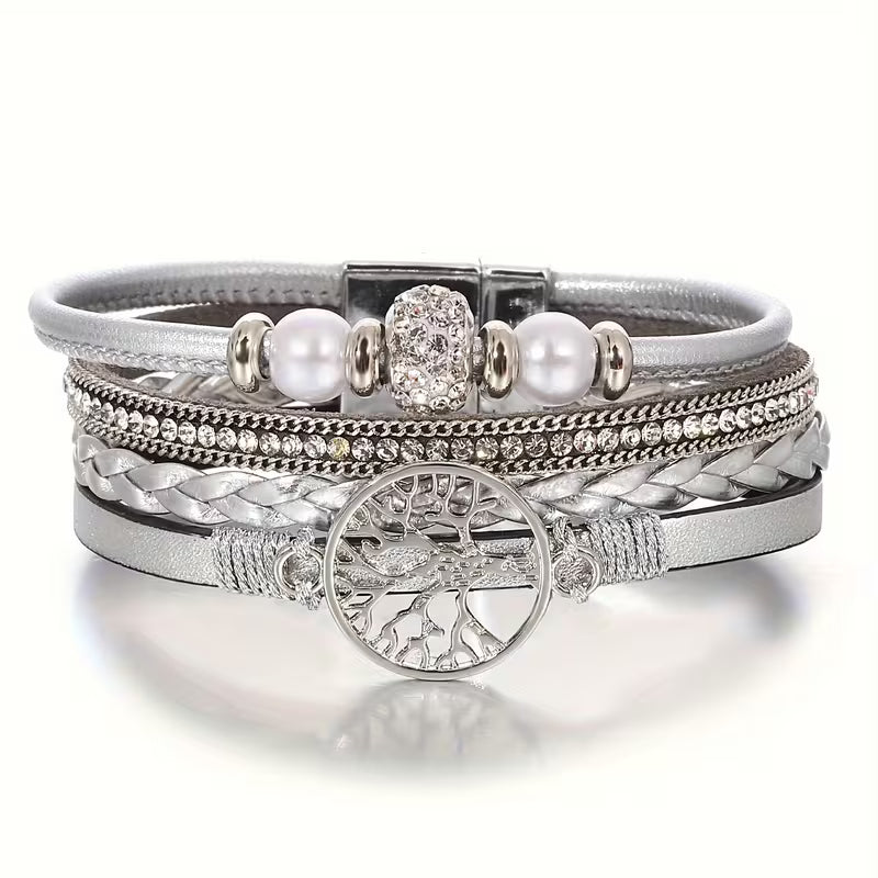 Pulsera Elegante Multicapa Árbol