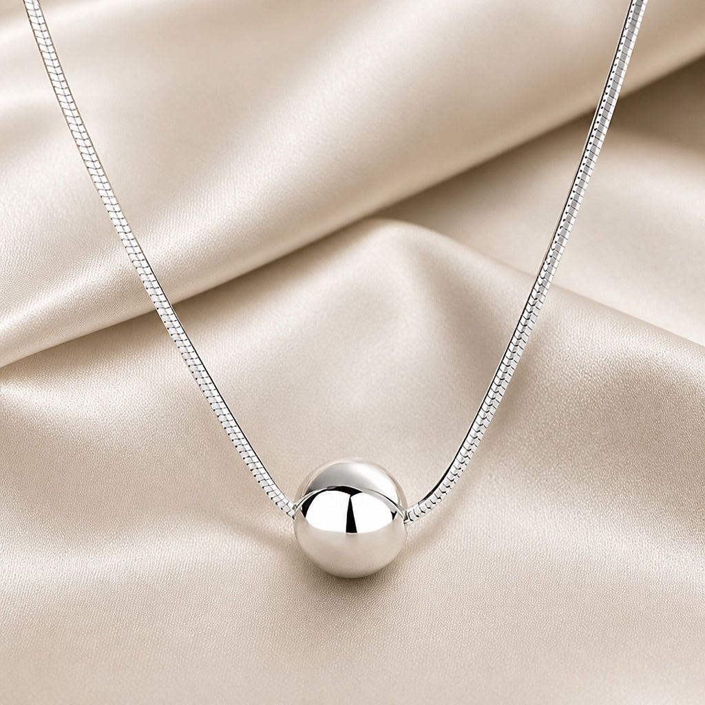 Collar Bola Oro Blanco