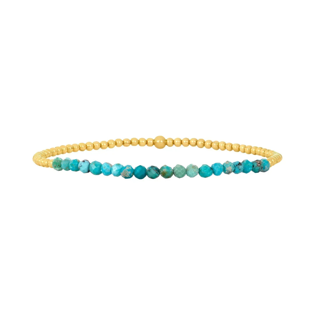 Pulsera Cuentas Turquesa de Oro Apilable