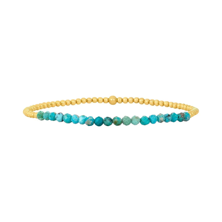Pulsera Cuentas Turquesa de Oro Apilable