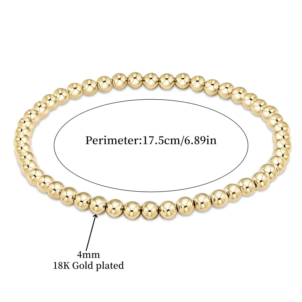 Pulsera Cuentas Turquesa de Oro Apilable