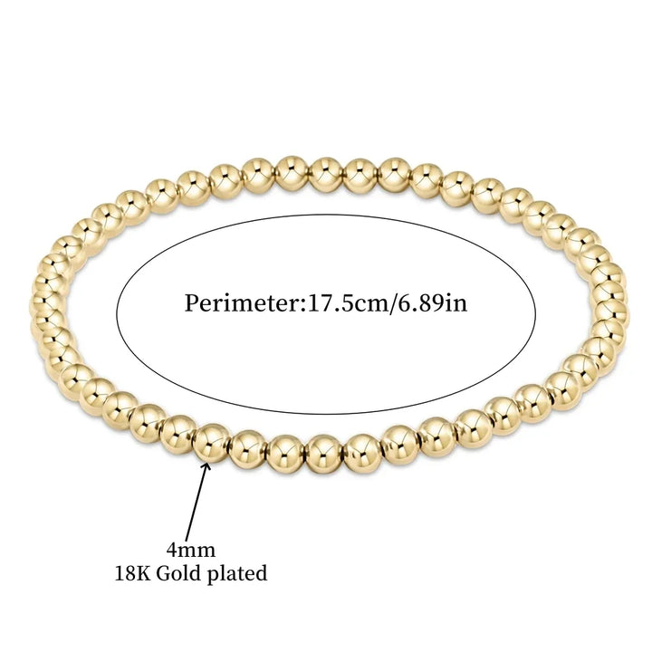 Pulsera Cuentas Turquesa de Oro Apilable