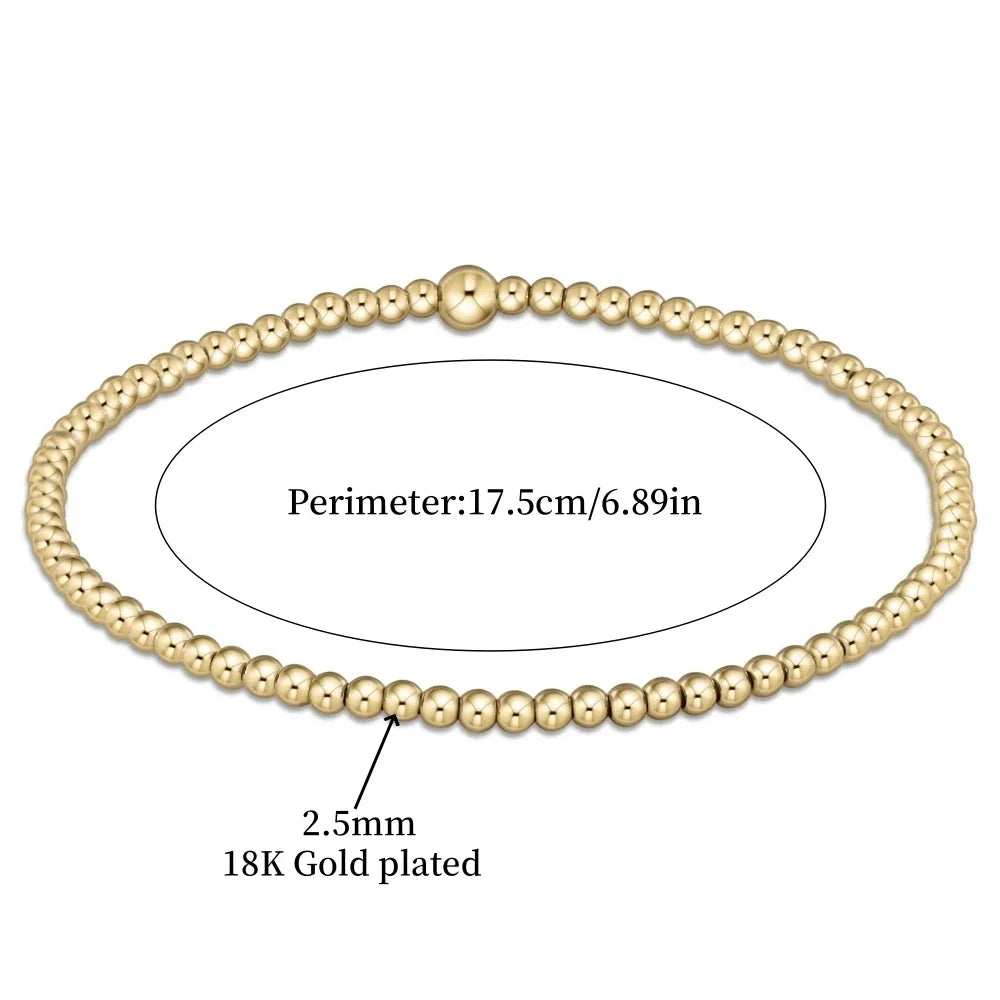 Pulsera Cuentas Turquesa de Oro Apilable