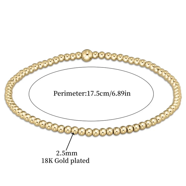 Pulsera Cuentas Turquesa de Oro Apilable