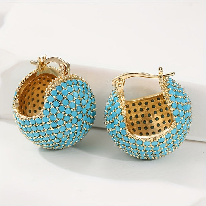 Aros Cúpula Turquesa de Oro
