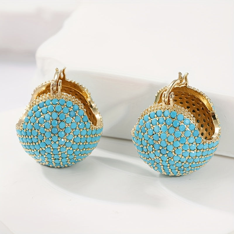 Aros Cúpula Turquesa de Oro