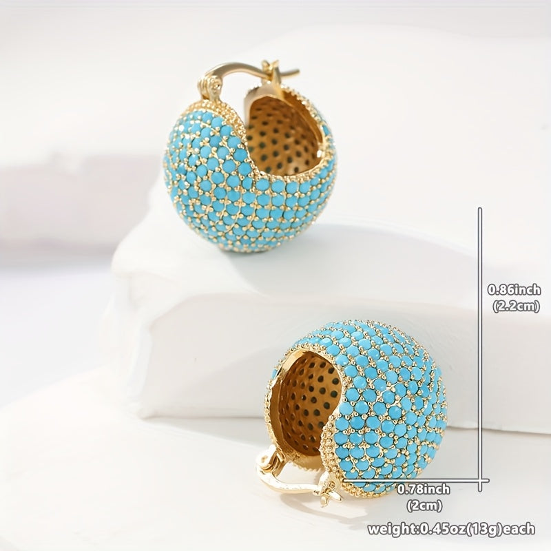 Aros Cúpula Turquesa de Oro