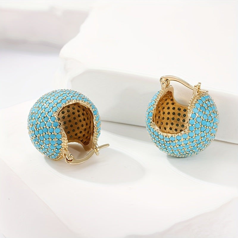 Aros Cúpula Turquesa de Oro