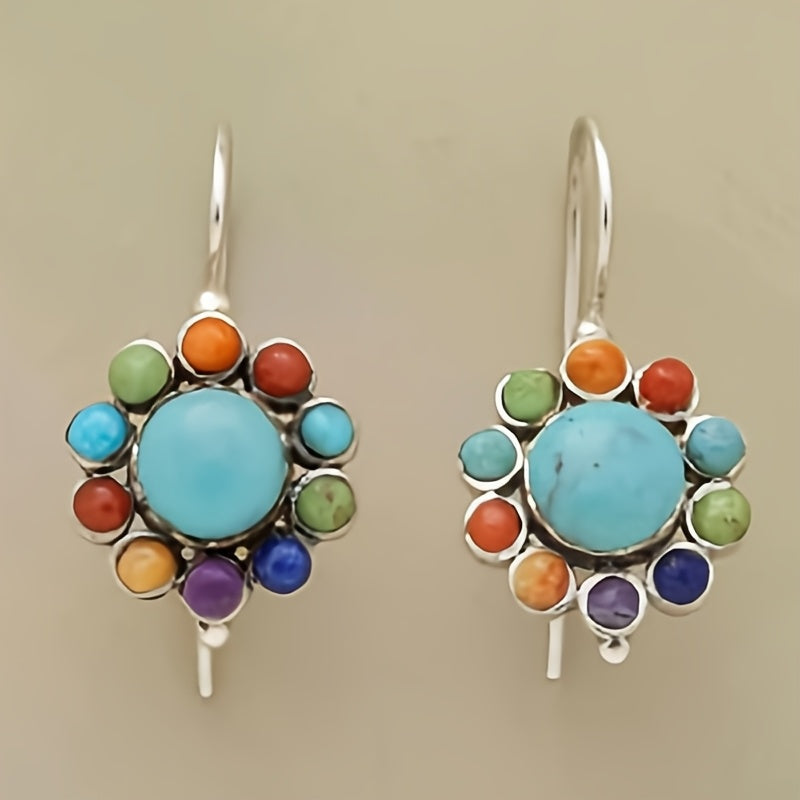 Pendientes Flor Turquesa y Coral
