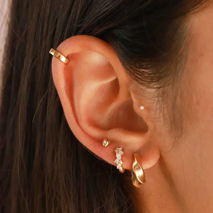 Aros Mini Brillantes Dorados