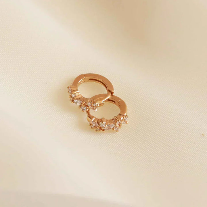 Aros Mini Brillantes Dorados