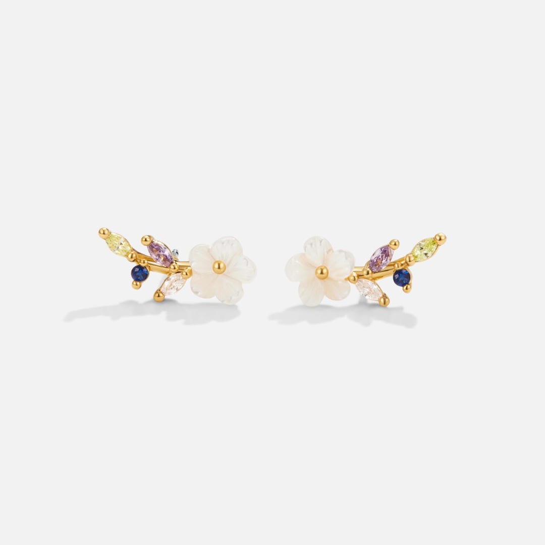 Pendientes Flor Cristal Blanco