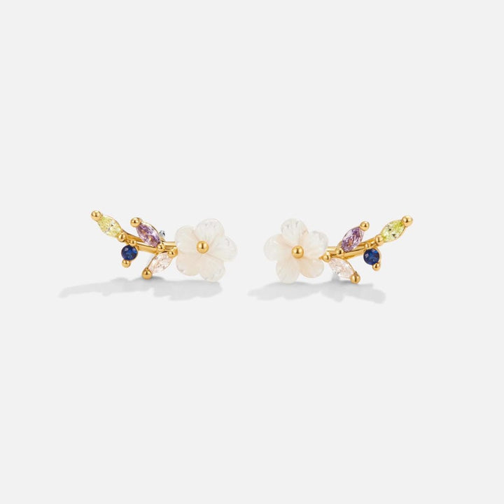Pendientes Flor Cristal Blanco
