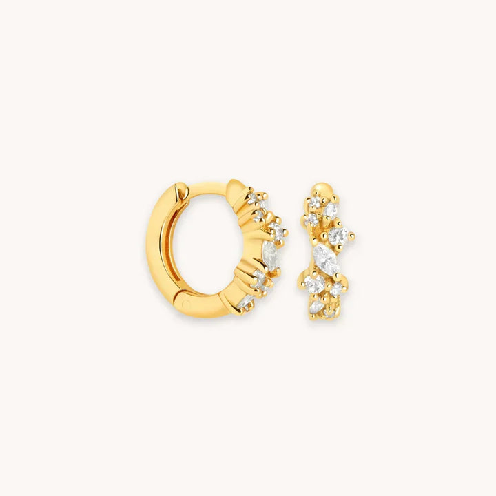 Aros Mini Brillantes Dorados