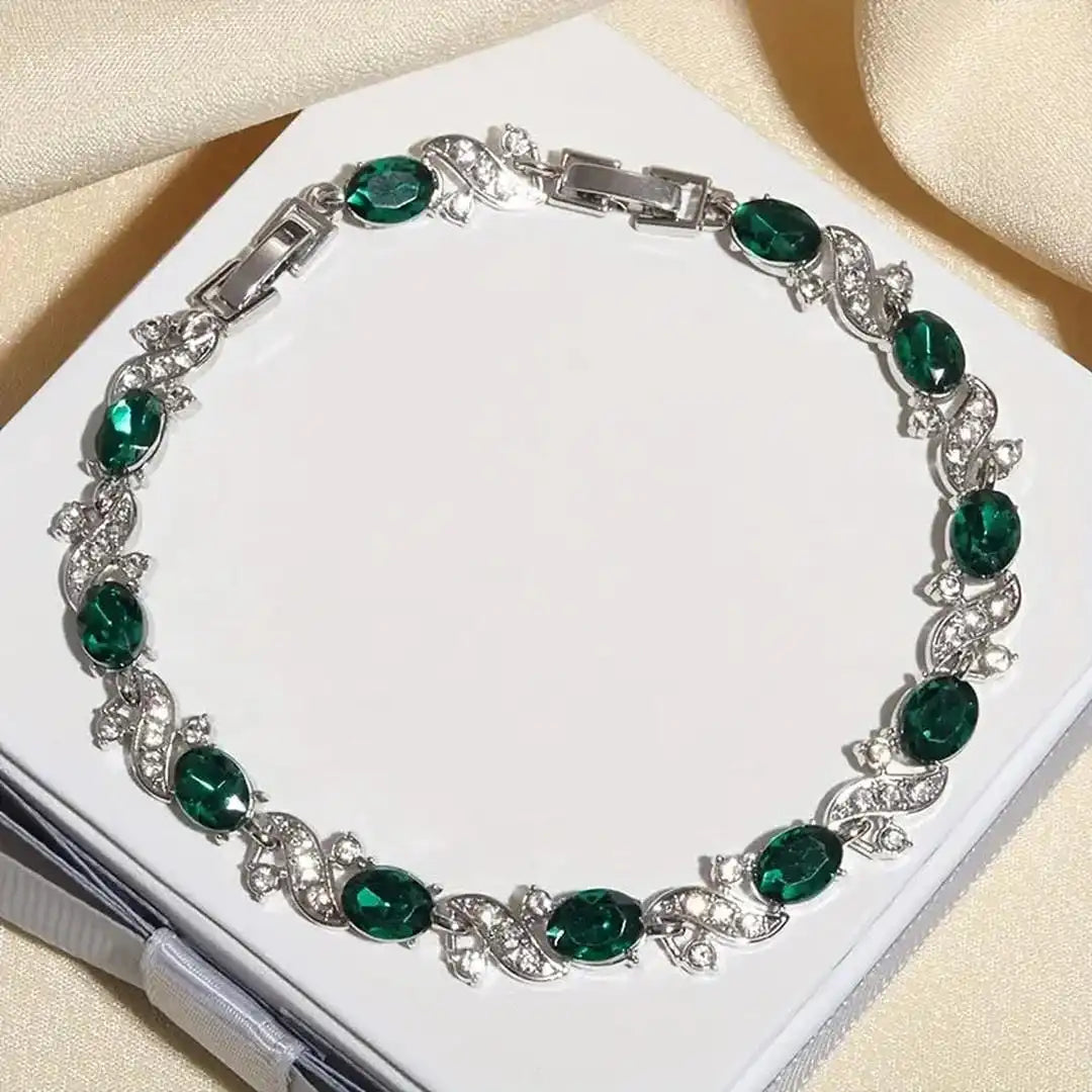 Pulsera Piedras Verdes Elegante
