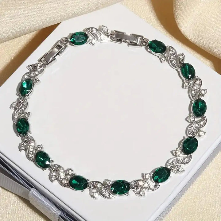 Pulsera Piedras Verdes Elegante