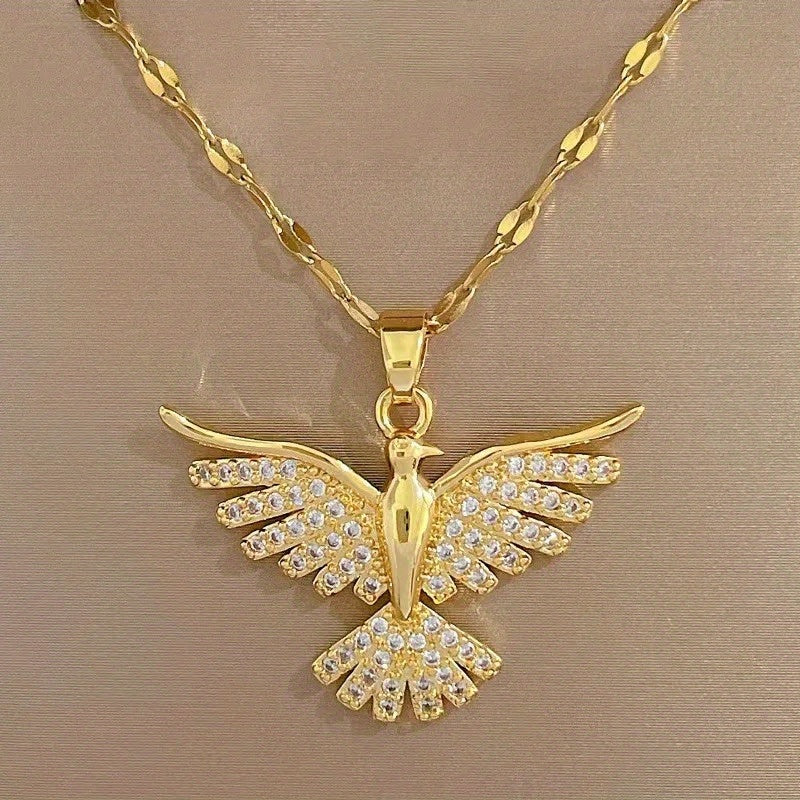 Collar Fénix Circonitas Oro Blanco