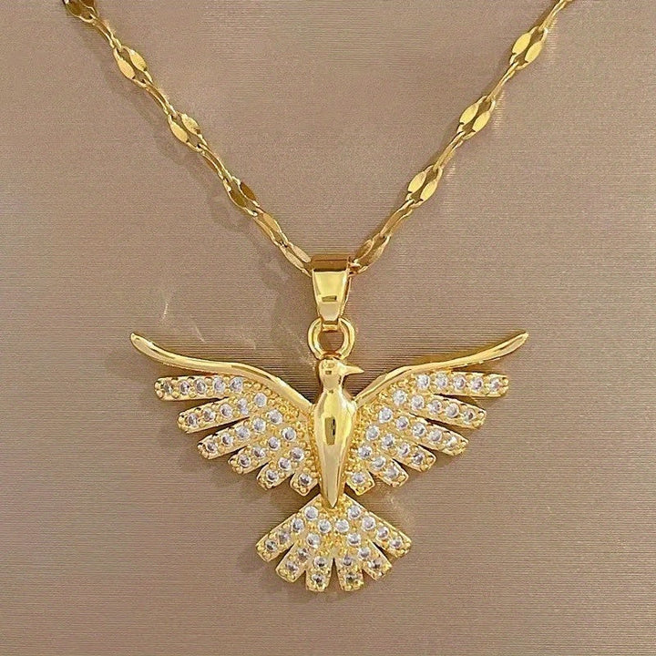 Collar Fénix Circonitas Oro Blanco