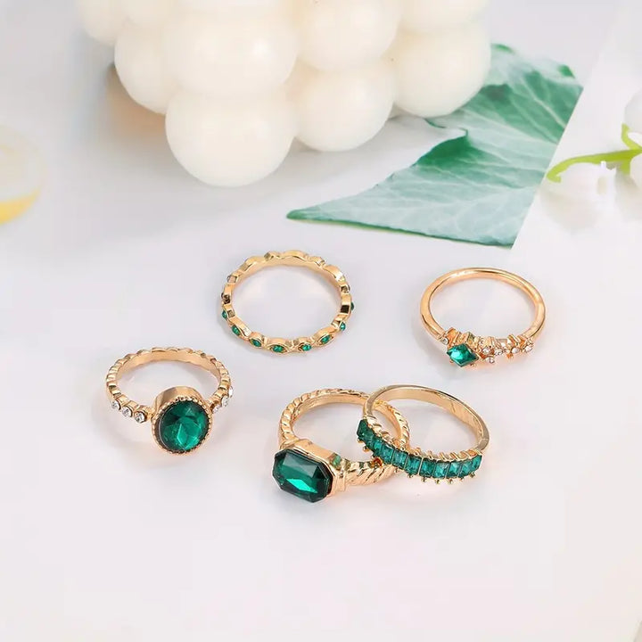 Conjunto Anillos Esmeralda Imperial