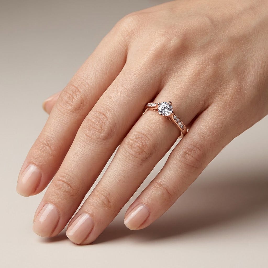 Anillo Clásico Redondo con Circonita
