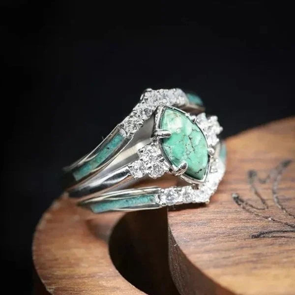 Anillo Turquesa con Destellos